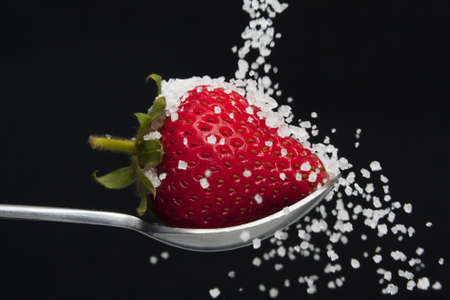 Strawberry and sugarの写真素材