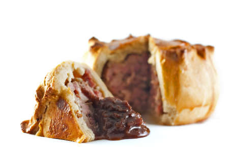 Traditional British hand raised pork pie with chutney or pickle
