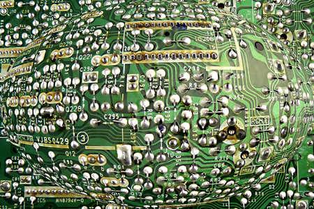 A spheric look of a circuitboard