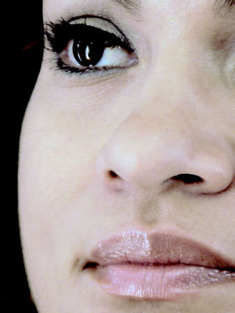 Close up of a young beautiful woman's face