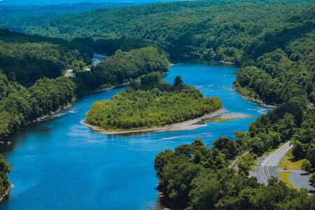 A Shot of an Island in the Middle of a Riverの写真素材