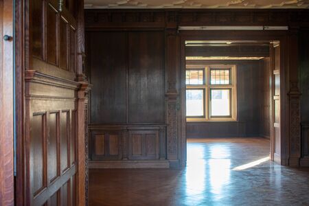 The Antique Wooden Interior of an Old Fashioned Estateの写真素材