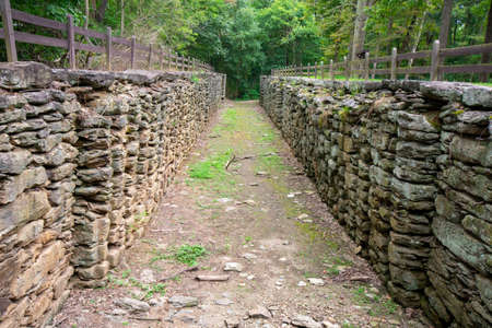 A View From Above the Historic Lock 12 in Holtwood Pennsylvaniaの写真素材