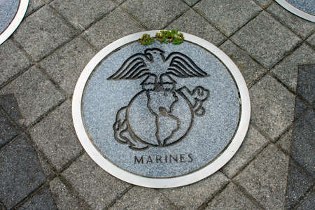 WILDWOOD, NEW JERSEY - September 16, 2020: A Circular Symbol Representing The US Marines on the Ground.のeditorial素材