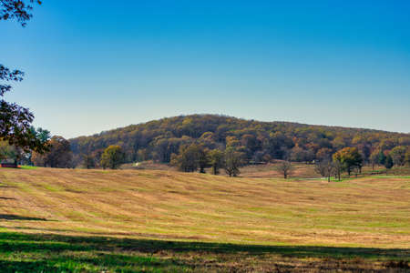 A Landsape View During Autumn At Valley Forge National Historical Parkの写真素材