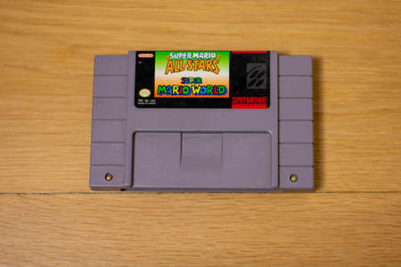 Super Mario All Stars For the Super Nintendo Entertainment System, a Popular Retro Video Gameのeditorial素材
