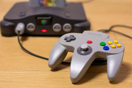 An Original Light Grey Nintendo 64 Controllerのeditorial素材