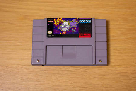 Eek! The Cat  For the Super Nintendo Entertainment System, a Popular Retro Video Gameのeditorial素材