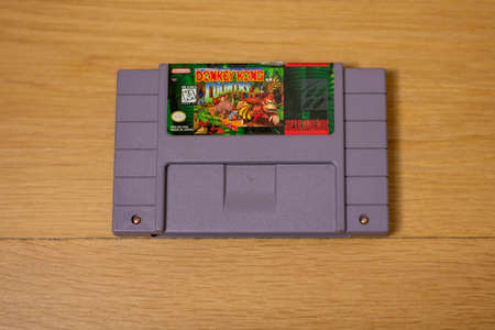 Donkey Kong Country For the Super Nintendo Entertainment System, a Popular Retro Video Gameのeditorial素材