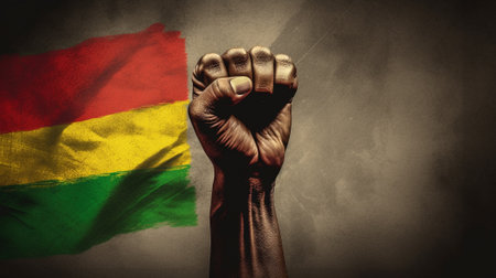 Lone Fist Clenched and Raised, Solidarity,Juneteenth, Generative AIの素材
