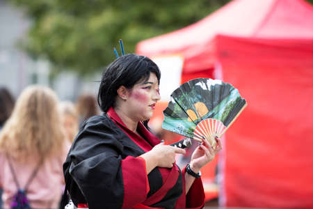 Brno, Czech Republic, September 28, 2019 - Zombie Walk Brno - portraits of people wearing masks for the march through Brno.のeditorial素材
