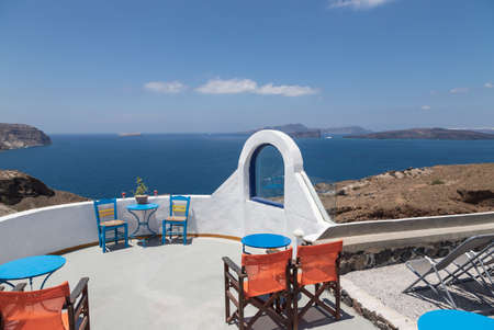 Landscape on Santorini island in Greece.