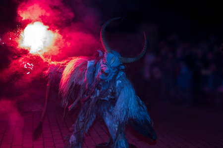 Devils Krampus at a parade in the Czech Republic