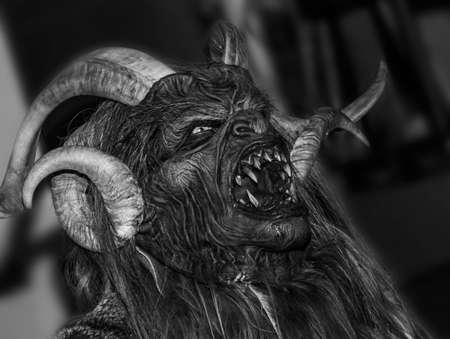 Devils Krampus at a parade in the Czech Republicの写真素材