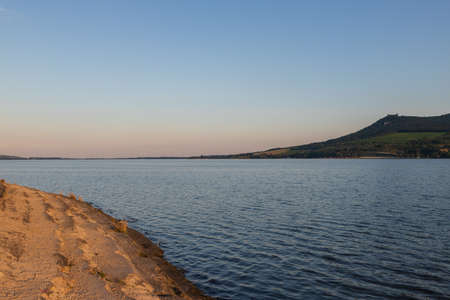 Lake Musov - South Moravia - Czech Republic. Calm water at sunset.の写真素材
