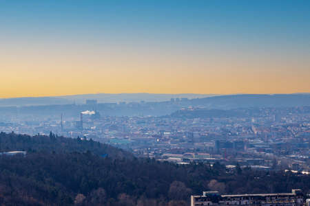 View of the city of Brno, in the Czech Republic, Europe.の写真素材