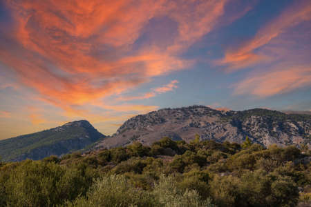 View of the seascape on the island of Crete in Greeceの写真素材
