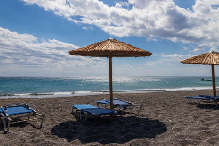 View of the seascape on the island of Crete in Greeceの写真素材