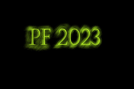 PF 2023 - gold overlays with sparkle effect. Happy New Year 2023.