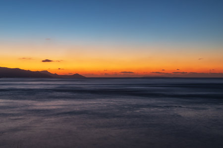 Beautiful landscape. Coast of the island of Crete - Greece area of Lerapetra Eden Rock. Beautiful sky at sunrise over the sea.の写真素材