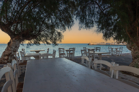 Beautiful seascape. Coast of the island of Crete - Greece area of Lerapetra. There are dramatic clouds in the sky.の写真素材