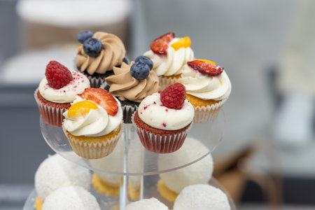 Wedding sweets prepared for the celebration. Confectionery products for saleの写真素材