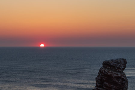 Sunset on the island of Heligoland - Germany - rock Long Annaの写真素材