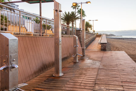 El Veril beach. Evening landscape by the sea in Gran Canaria, Spainの写真素材