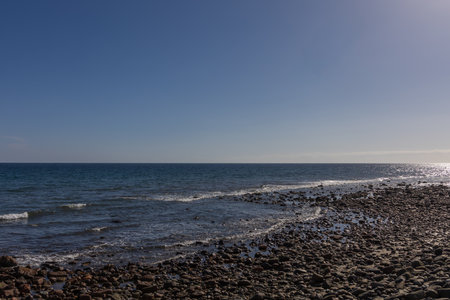 Beautiful seascape with a beach and sand dunes.の写真素材