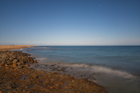 Seascape at Faro de Maspalomas on Gran Canaria, Spainの写真素材