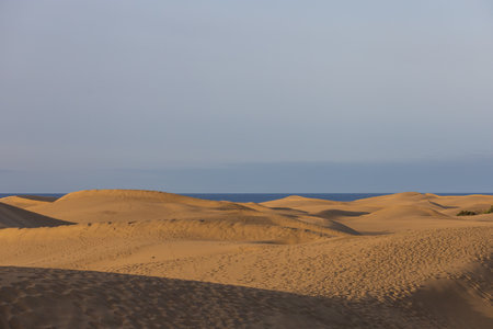 Sand dunes in the Maspalomas area of ââGran Canaria Spainの写真素材