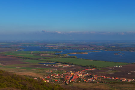 Beautiful landscape of Palava. View of Musovska lakesの写真素材