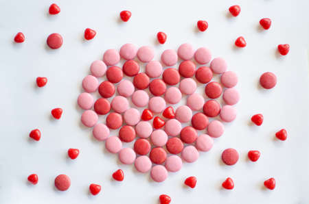 pink and red valentine's day heart background to boost sales for your businessの写真素材