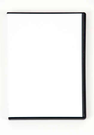 A white DVD case on a white backgroundの写真素材