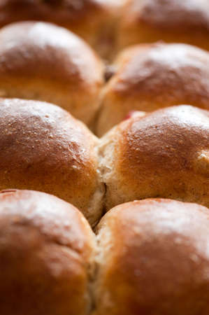 Hot cross buns fresh out of ovenの写真素材