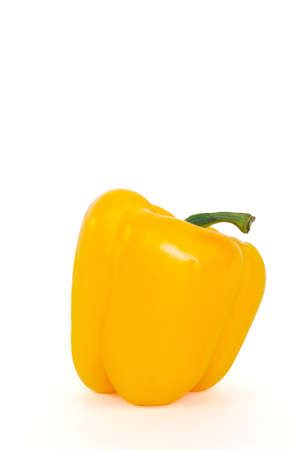 A yellow bell pepper on a white backgroundの写真素材