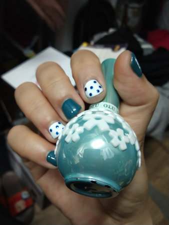 girl with beautiful nailsの写真素材