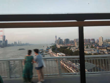 View of the city from the bridge.の写真素材