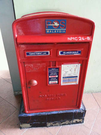 Red post box in Malaysia