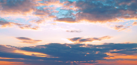 Beautiful sunset. The sky in the clouds. Evening time.の写真素材