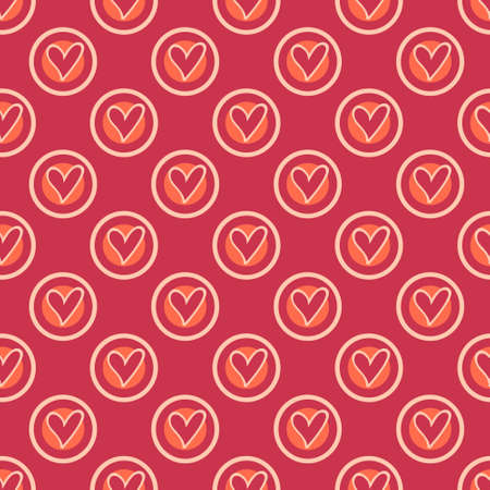 Retro heart seamless pattern on paper texture. Valentine's day のイラスト素材
