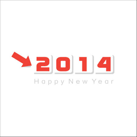 Happy new year 2014 text design with arrowのイラスト素材