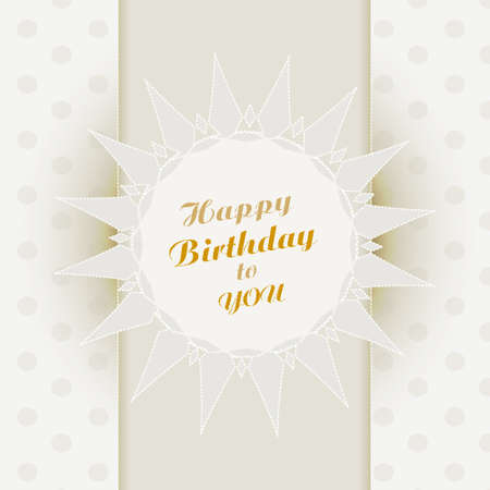 Happy birthday gold retro vector illustration with points in background のイラスト素材