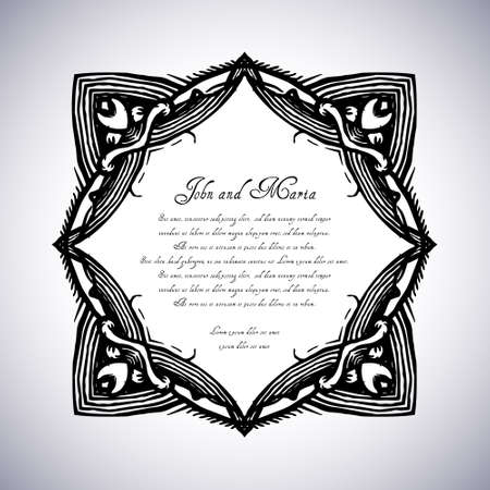 Vector art border frame, wedding invitations のイラスト素材
