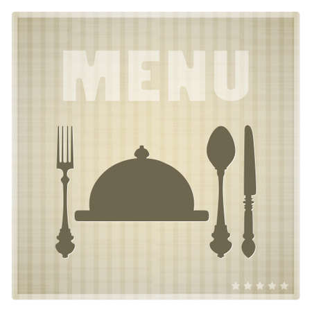 Restaurant menu card design template, striped backgroundのイラスト素材