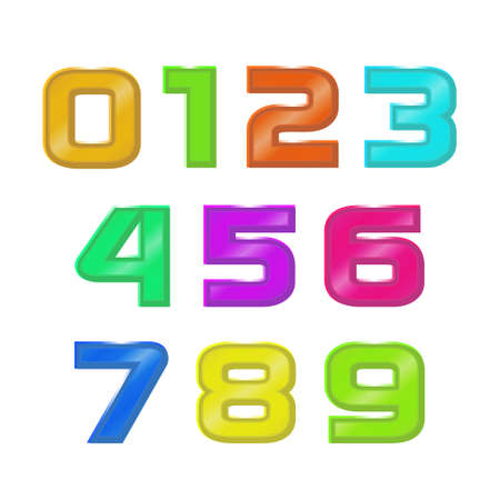Vector set retro style color geometric numbers 