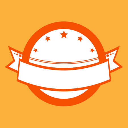 Retro vintage empty orange badge. Vector Illustration. のイラスト素材