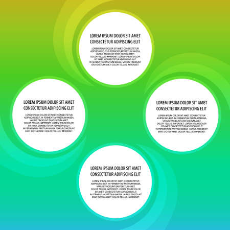 Presentation template with four options for text placement on flow background のイラスト素材