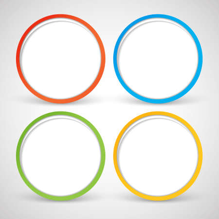 Vector blank badge template illustration in four colors with shadowsのイラスト素材