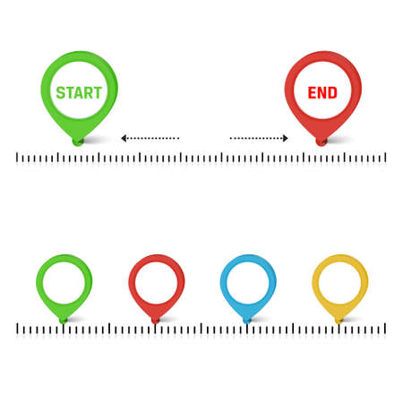 timeline with colors buttonsのイラスト素材